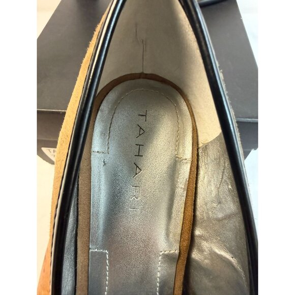 Tahari Aimee Womens Size 7M Brown/Black Suede Leather Animal Print Pumps - Picture 13 of 14